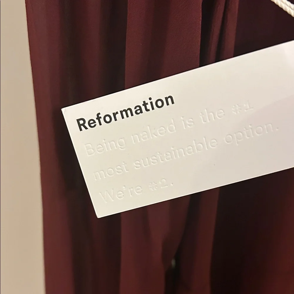 Reformation Deep Red Long Sleeve Dress - Picture 3 of 5